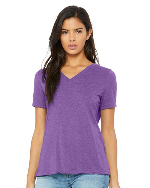 Women's Relaxed Triblend Short Sleeve V-Neck Tee - 6415