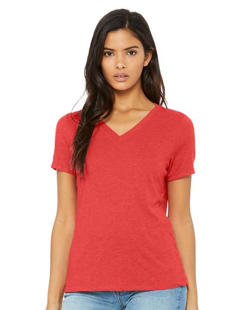 Women's Relaxed Triblend Short Sleeve V-Neck Tee - 6415