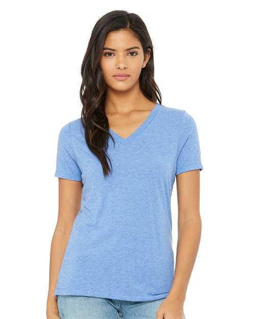 Women's Relaxed Triblend Short Sleeve V-Neck Tee - 6415