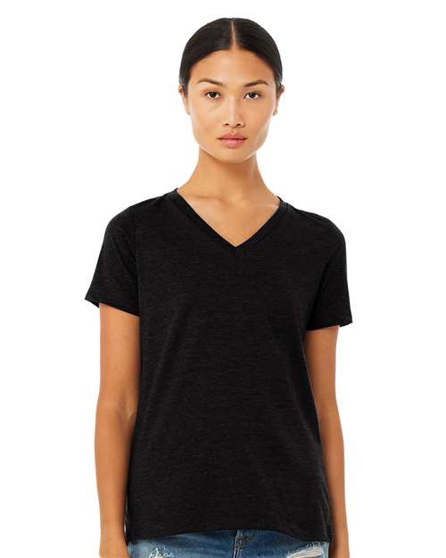 Women's Relaxed Heather CVC V-Neck Tee - 6405CVC