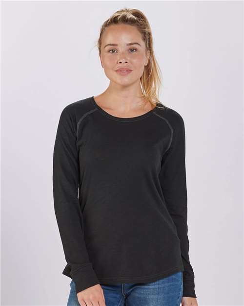 Women's Solid Preppy Patch Long Sleeve T-Shirt - BW3166