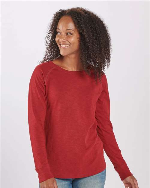 Women's Solid Preppy Patch Long Sleeve T-Shirt - BW3166