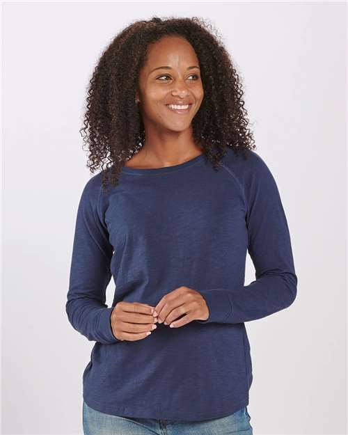 Women's Solid Preppy Patch Long Sleeve T-Shirt - BW3166