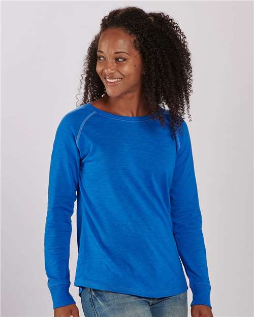 Women's Solid Preppy Patch Long Sleeve T-Shirt - BW3166