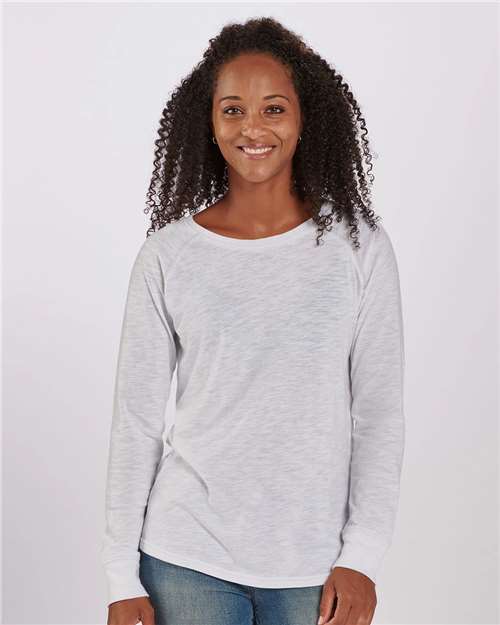 Women's Solid Preppy Patch Long Sleeve T-Shirt - BW3166