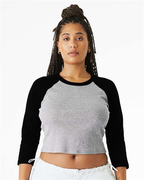 Women's Micro Rib 3/4 Raglan Sleeve Baby Tee - 1200