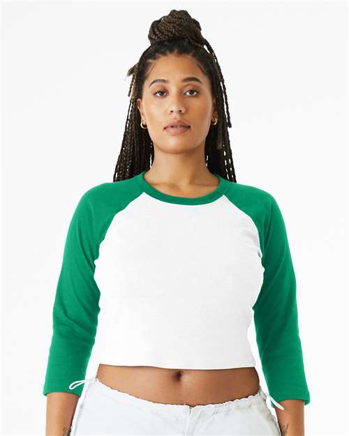 Women's Micro Rib 3/4 Raglan Sleeve Baby Tee - 1200