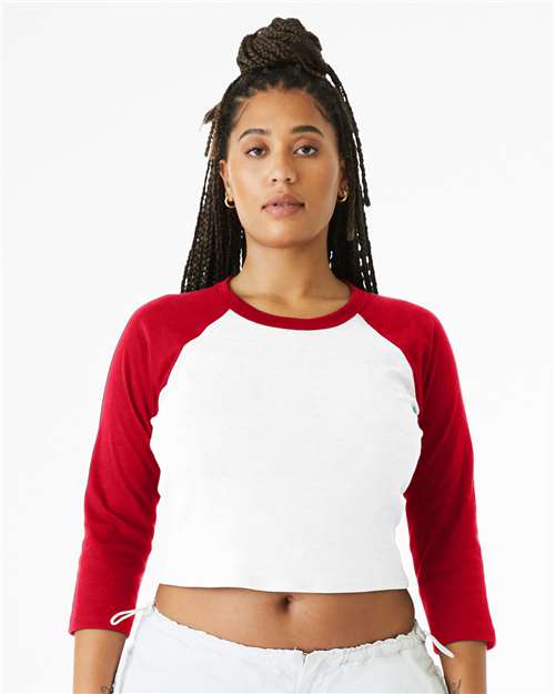 Women's Micro Rib 3/4 Raglan Sleeve Baby Tee - 1200