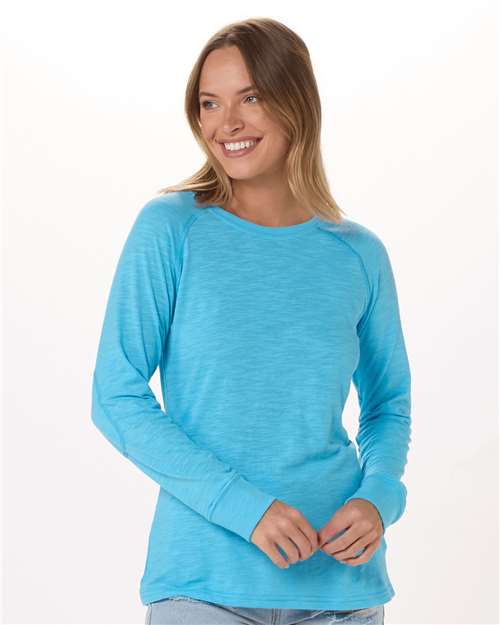 Women's Solid Preppy Patch Long Sleeve T-Shirt - BW3166
