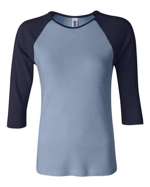 Women’s 1X1 Baby Rib Raglan Three-Quarter Sleeve Tee - 2000