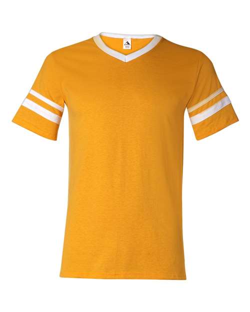 V-Neck Jersey with Striped Sleeves - 360