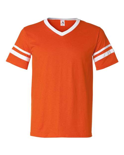 V-Neck Jersey with Striped Sleeves - 360
