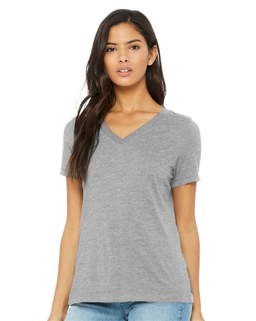 Women's Relaxed Heather CVC V-Neck Tee - 6405CVC