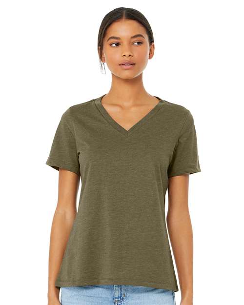 Women's Relaxed Heather CVC V-Neck Tee - 6405CVC