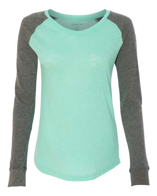 Women’s Preppy Patch Slub Long Sleeve T-Shirt - T66