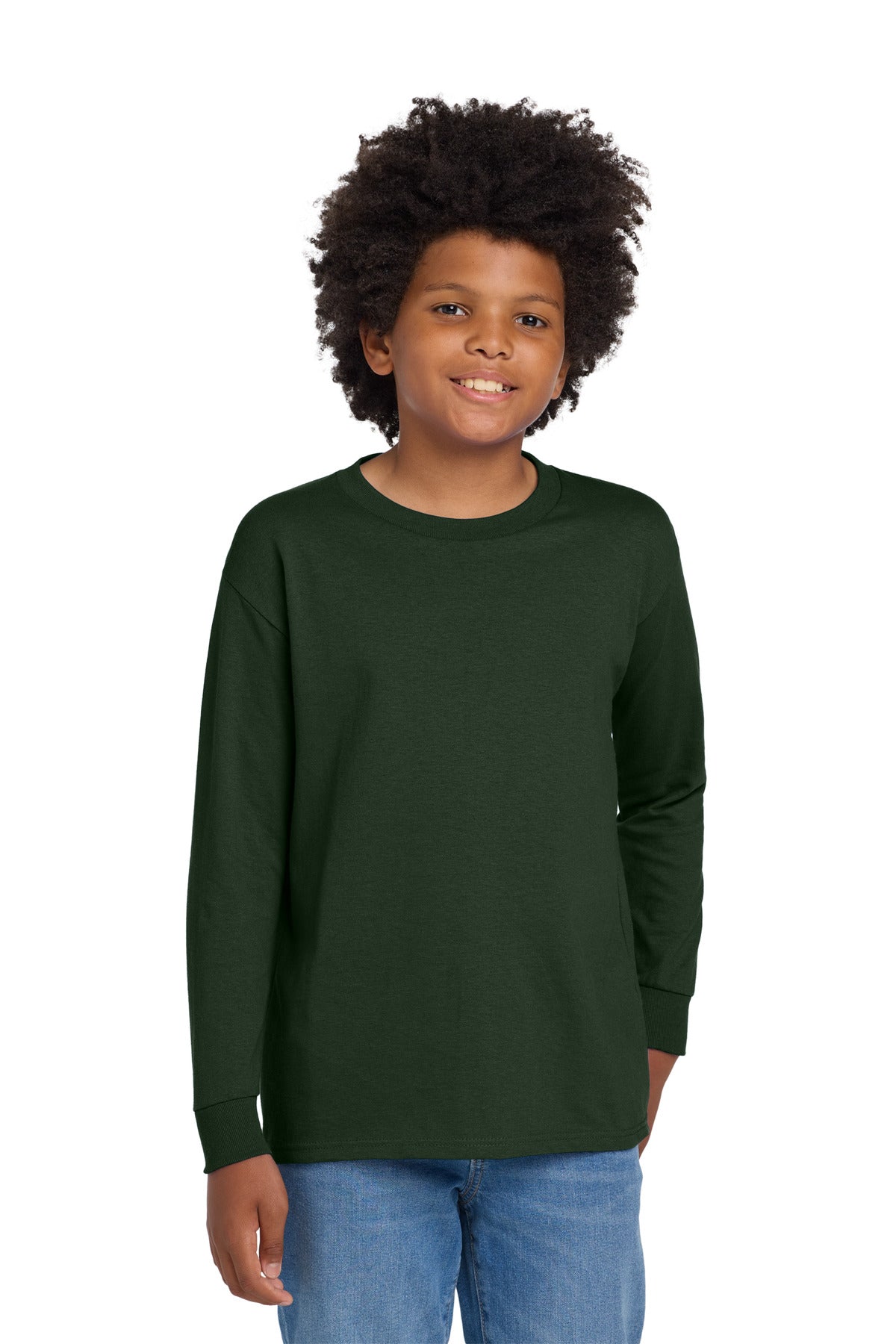 Gildan Youth Heavy Cotton 100% Cotton Long Sleeve T-Shirt. 5400B