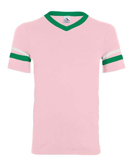 V-Neck Jersey with Striped Sleeves - 360