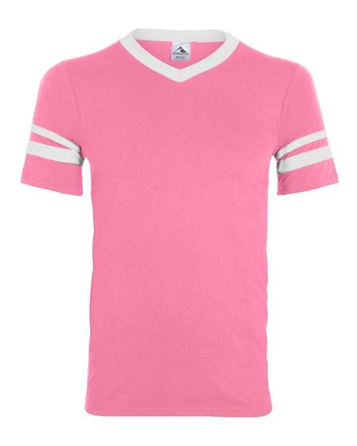 V-Neck Jersey with Striped Sleeves - 360