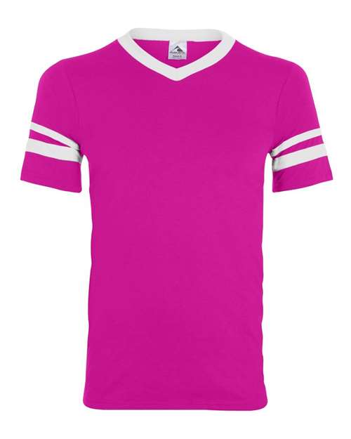 V-Neck Jersey with Striped Sleeves - 360