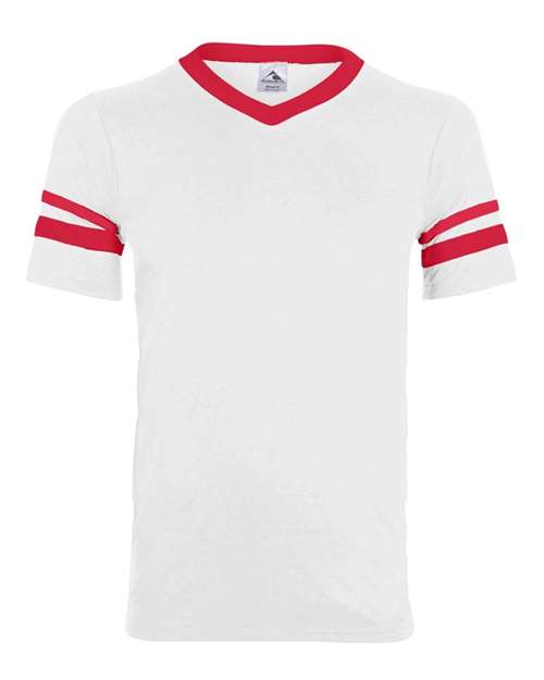 V-Neck Jersey with Striped Sleeves - 360