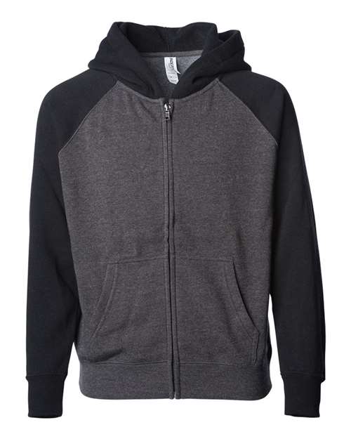 Youth Lightweight Special Blend Raglan Zip Hood - PRM15YSBZ
