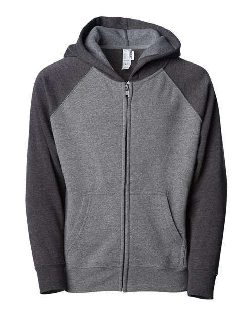 Youth Lightweight Special Blend Raglan Zip Hood - PRM15YSBZ