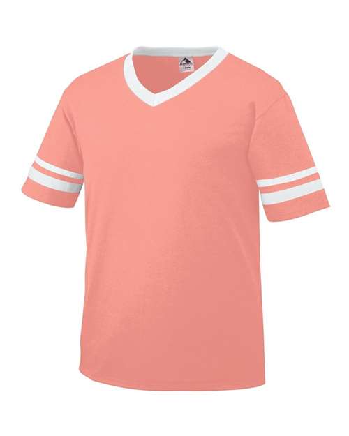 V-Neck Jersey with Striped Sleeves - 360