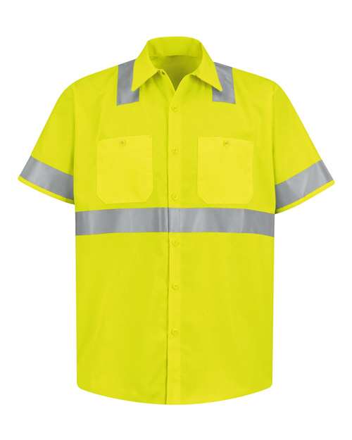 High Visibility Safety Short Sleeve Work Shirt - Tall Sizes - SS24HVT