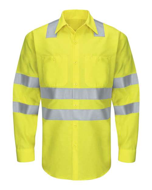 Enhanced & Hi-Visibility Long Sleeve Work Shirt - Tall Sizes - SY14T