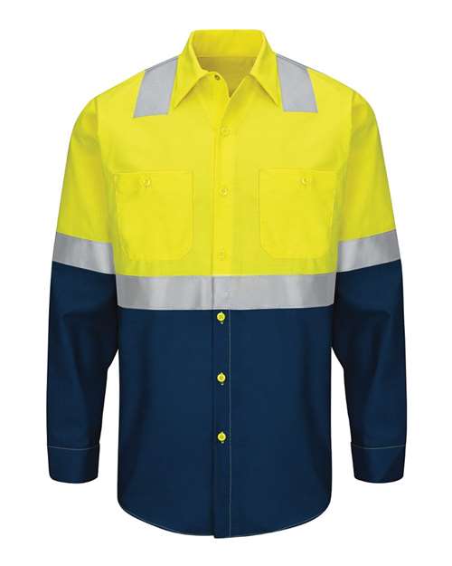 Enhanced & Hi-Visibility Long Sleeve Work Shirt - Tall Sizes - SY14T