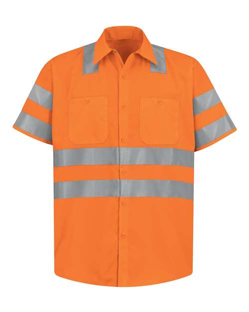 High Visibility Safety Short Sleeve Work Shirt - Tall Sizes - SS24HVT