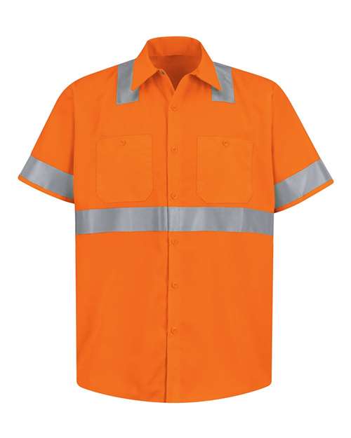 High Visibility Safety Short Sleeve Work Shirt - Tall Sizes - SS24HVT