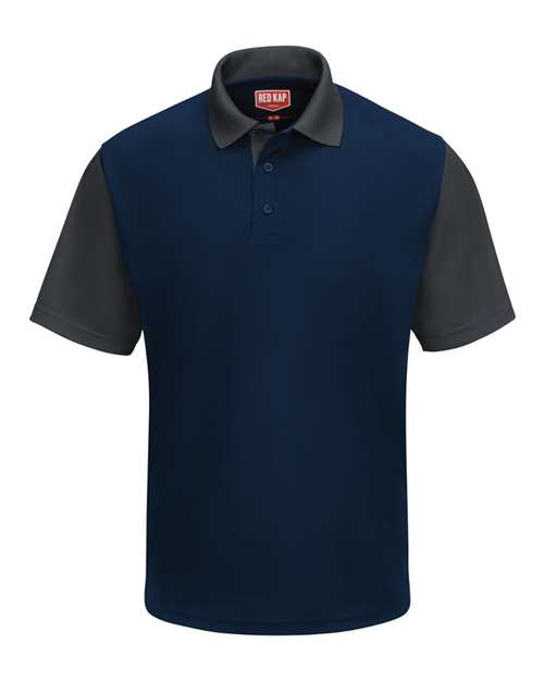 Short Sleeve Performance Knit Color-Block Polo - SK56