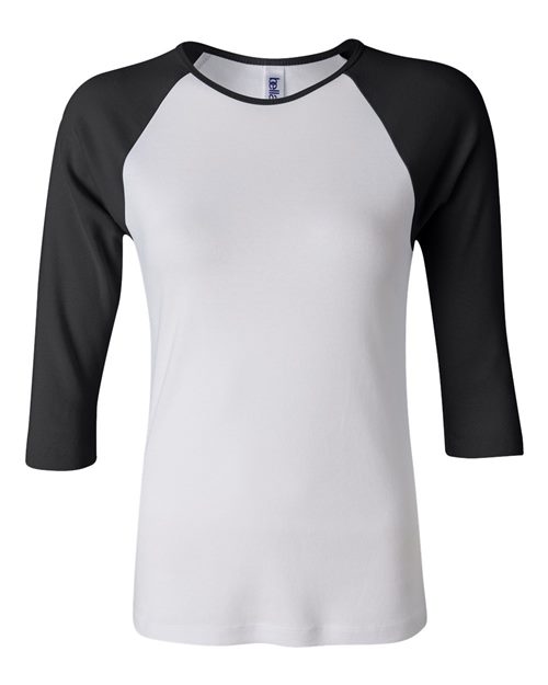 Women’s 1X1 Baby Rib Raglan Three-Quarter Sleeve Tee - 2000