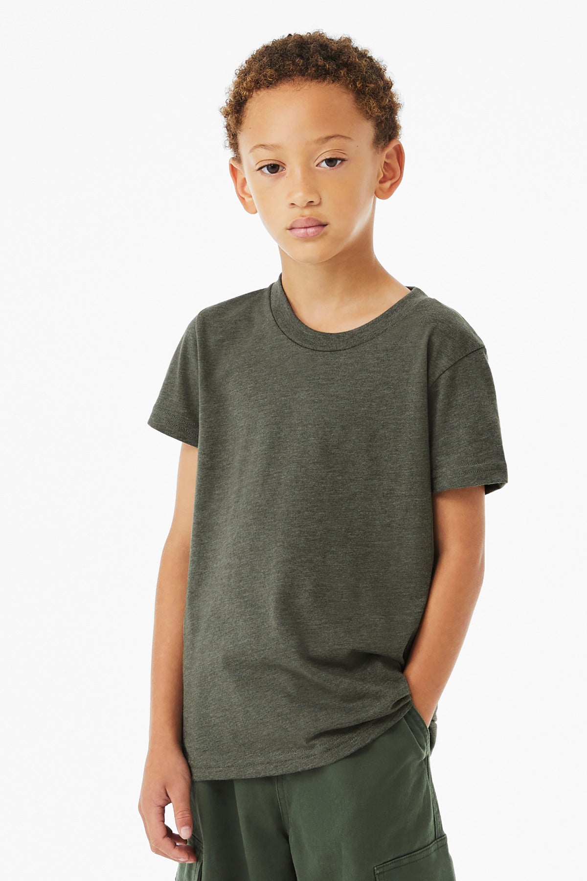 BELLA+CANVAS Youth Heather CVC Tee BC3001YCVC