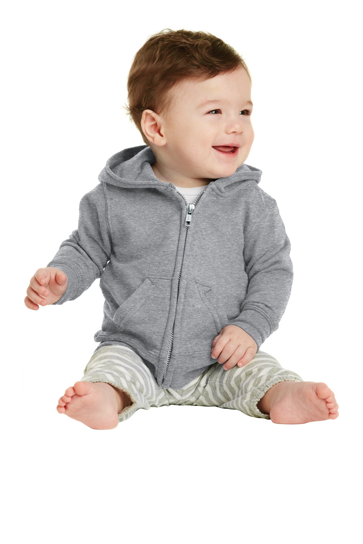 CAR78IZH – Port & Co   Infant Core Fleece Full-Zip Hooded Sweatshirt.