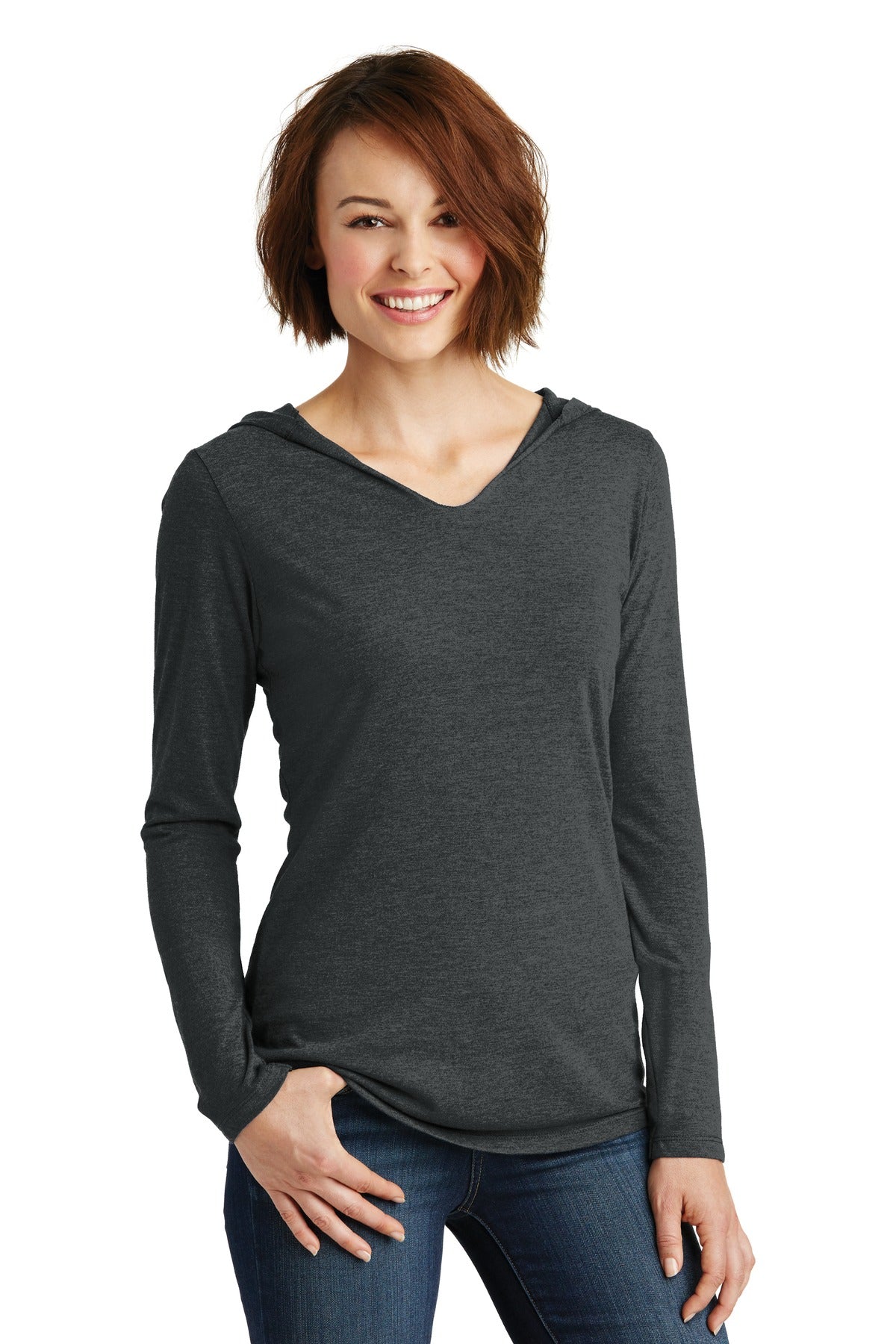 DM139L – District   Women's Perfect Tri   Long Sleeve Hoodie.