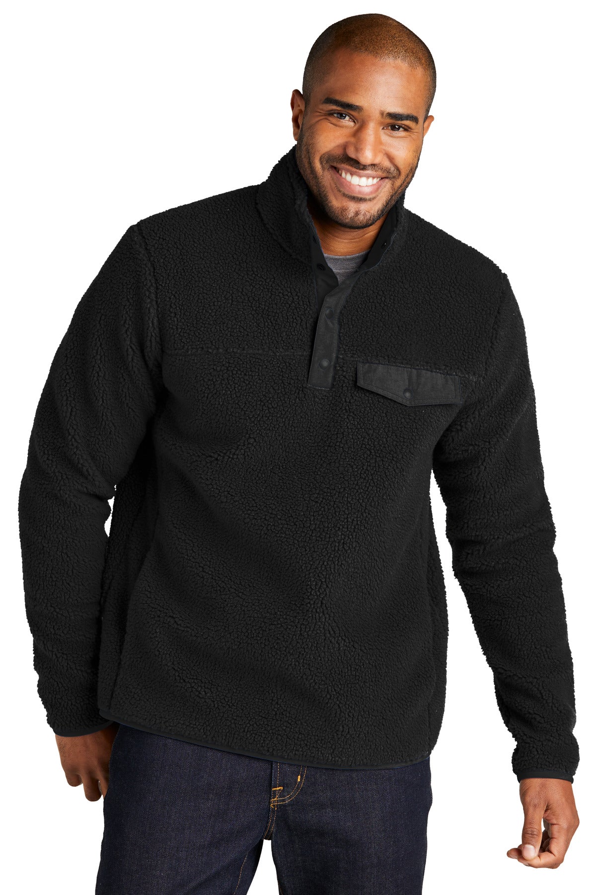 F140 – Port Authority   Camp Fleece Snap Pullover
