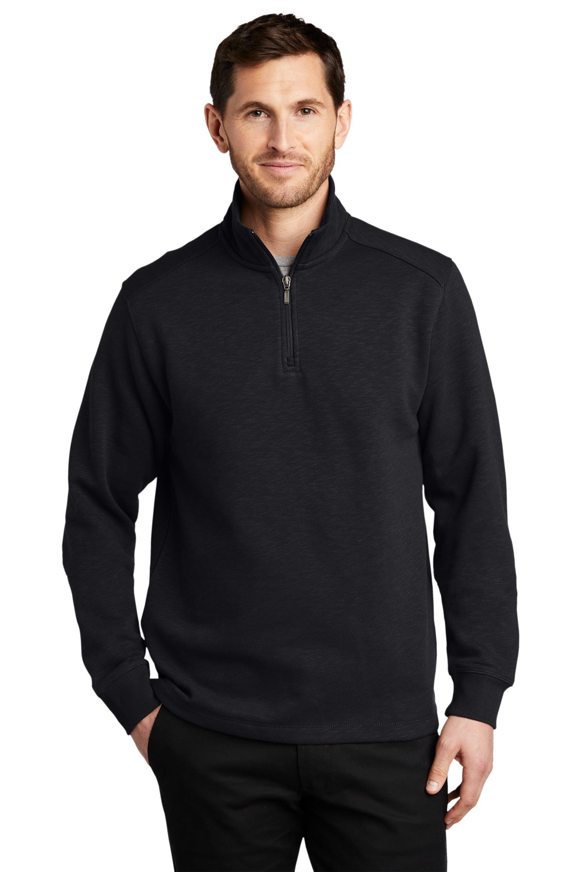 Port Authority ®  Slub Fleece 1/4-Zip Pullover. F295