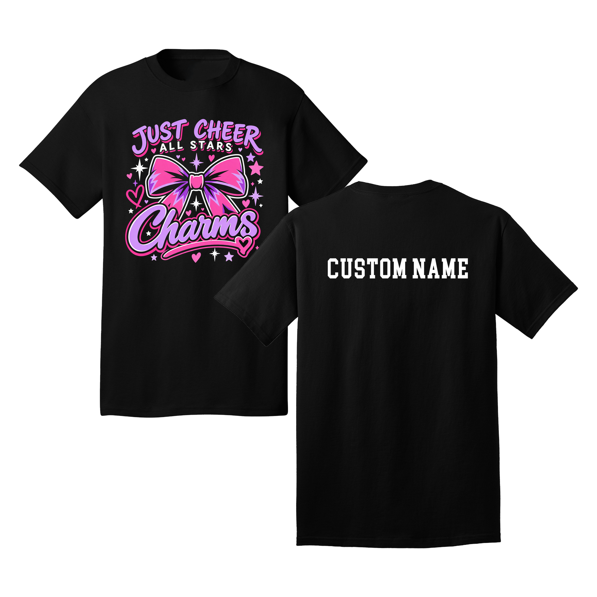 Charms T-Shirt - Just Cheer (Custom Name back)