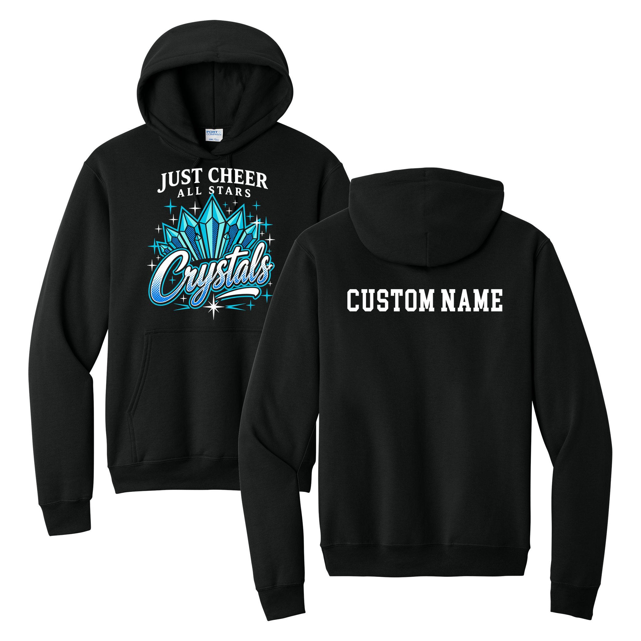Crystals Hoodie - Just Cheer (Custom Name back)