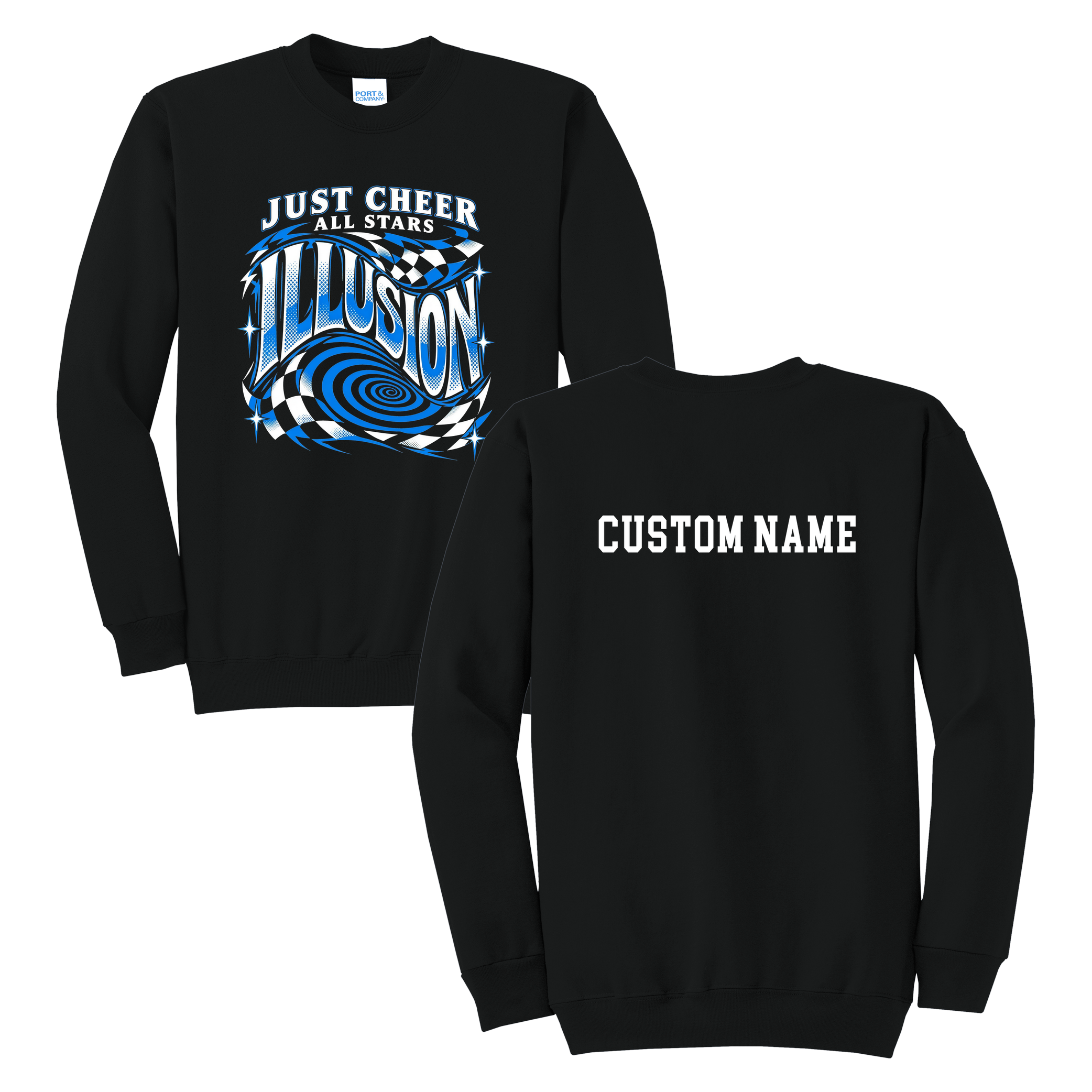 Illusion Sweatshirt - Just Cheer (Custom Name back)