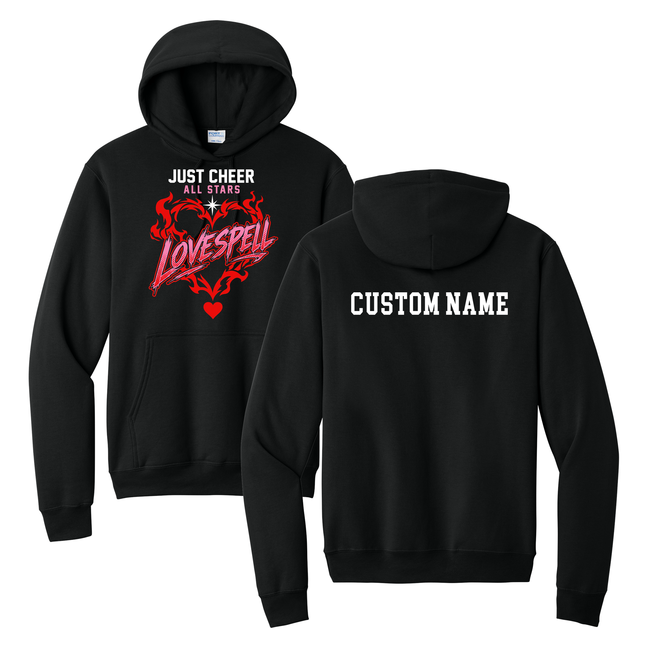 Lovespell Hoodie - Just Cheer (Custom Name back)