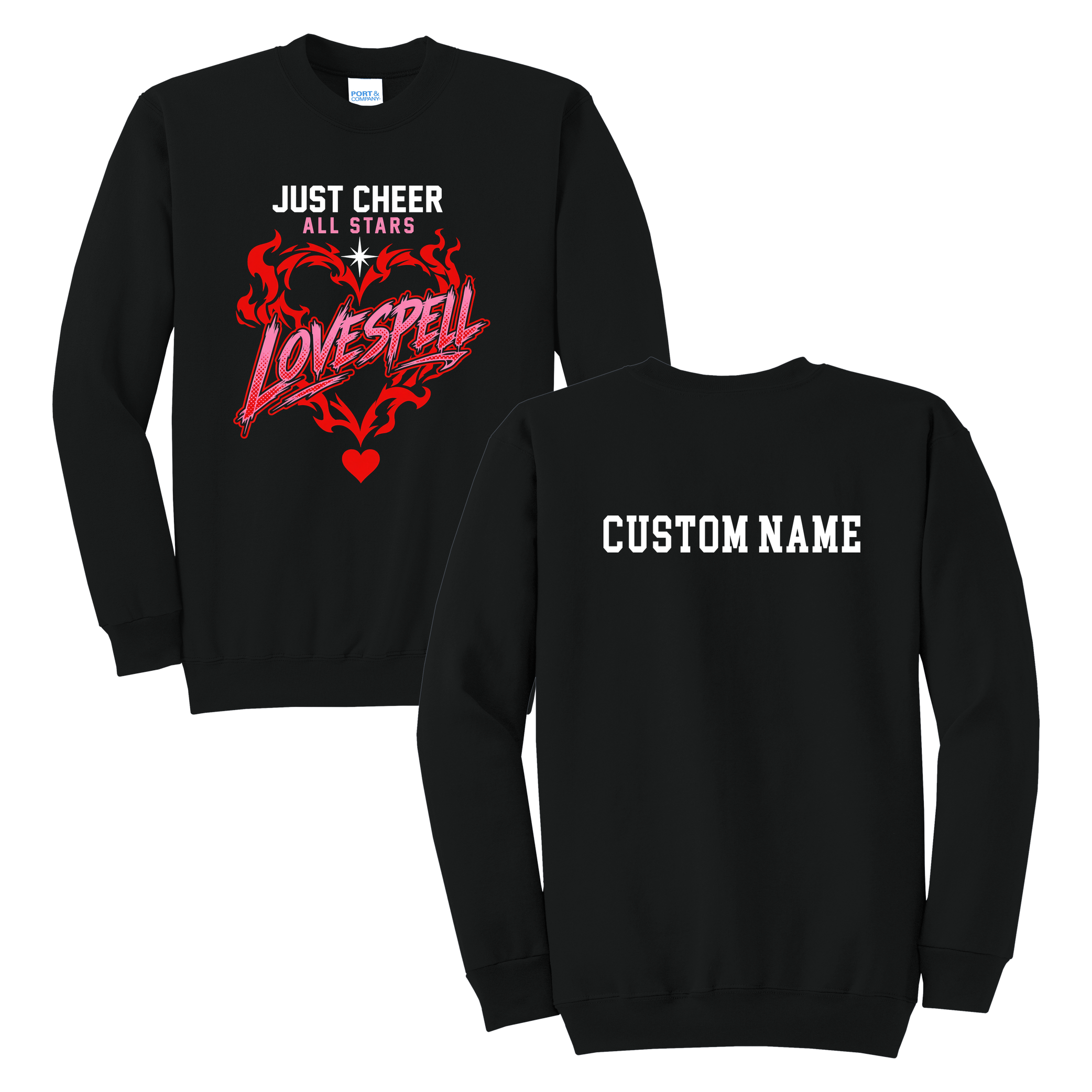 Lovespell Sweatshirt - Just Cheer (Custom Name back)