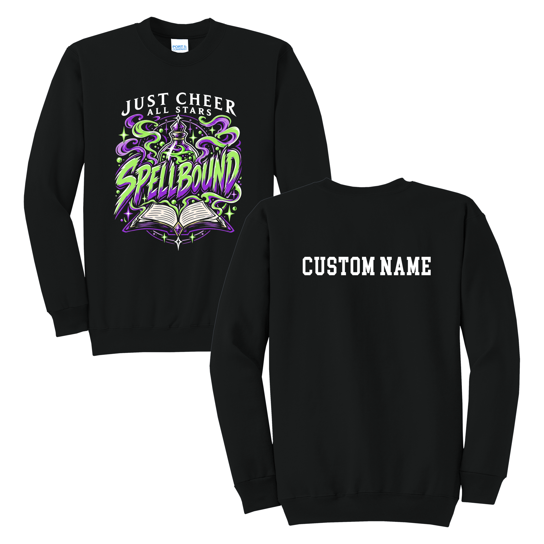 Spellbound Sweatshirt - Just Cheer (Custom Name back)