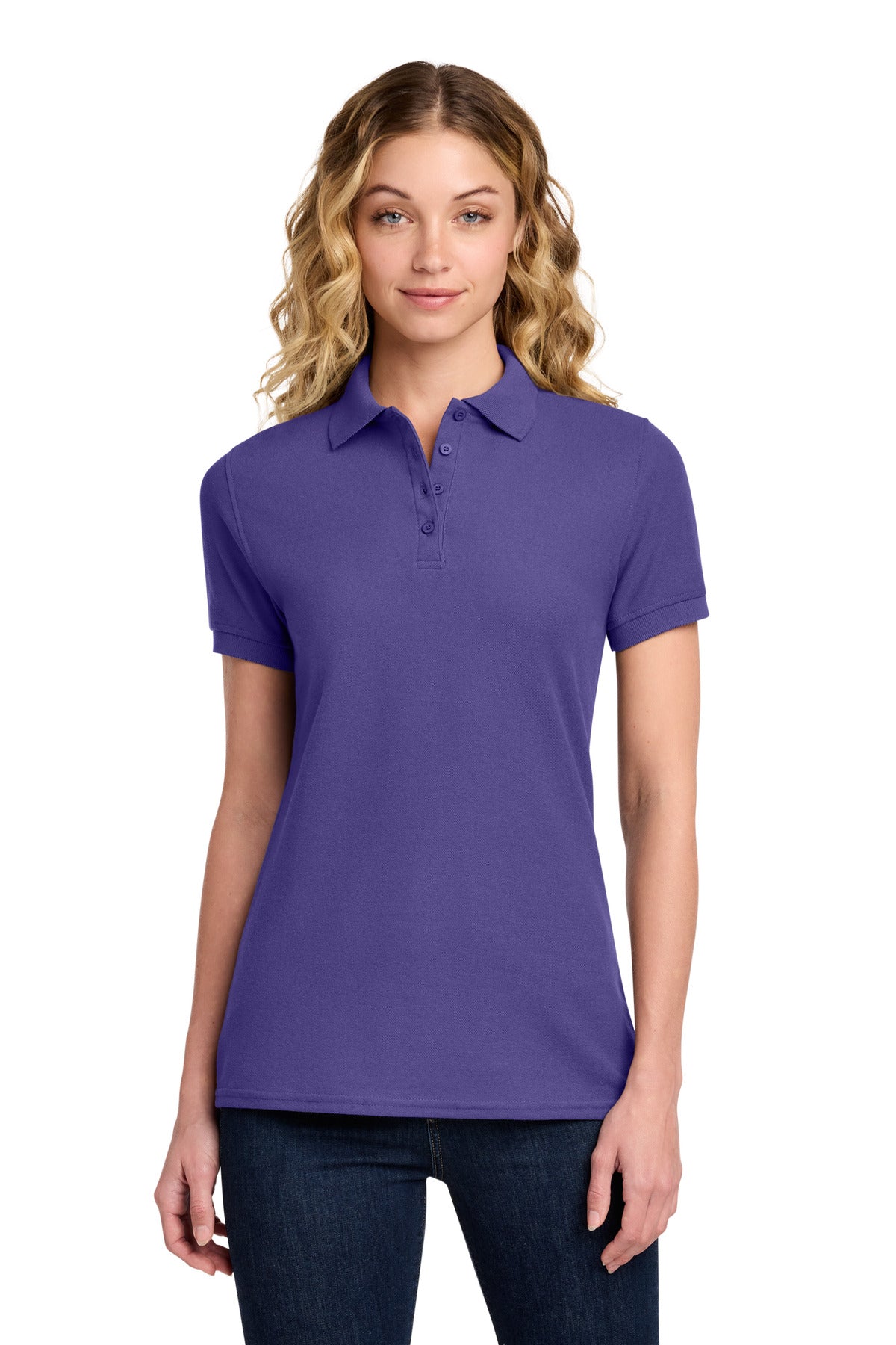 Port & Co Women's Core Blend Pique Polo. LKP155