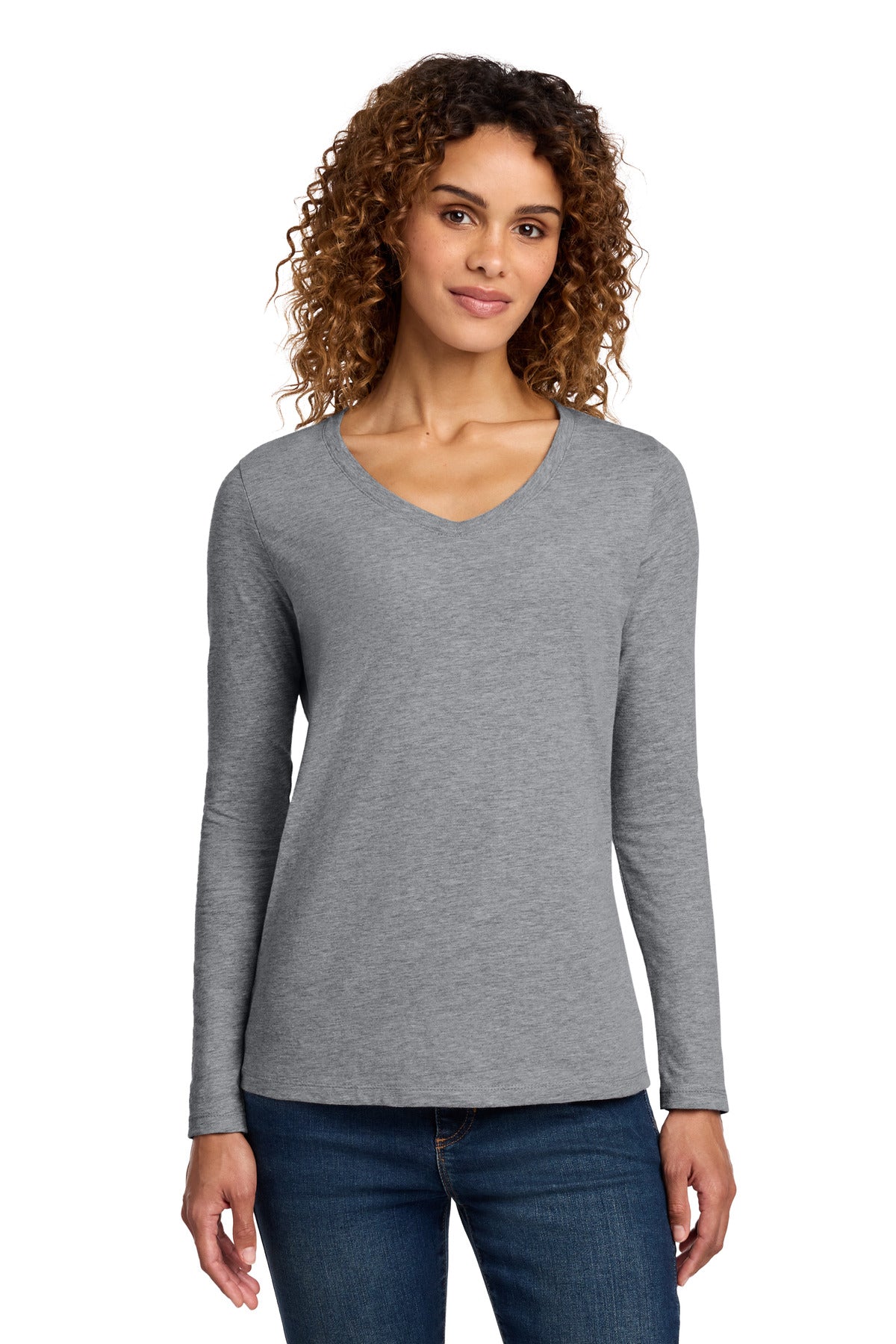 Port & Co Women's Long Sleeve Fan Favorite V-Neck Tee. LPC450VLS