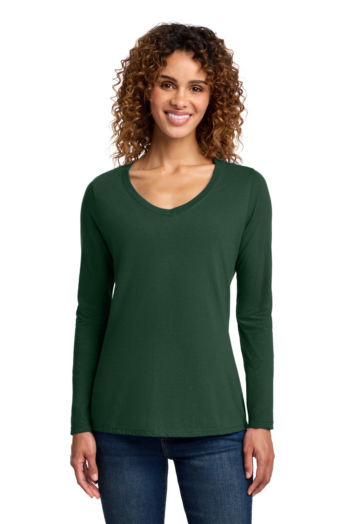 Port & Co Women's Long Sleeve Fan Favorite V-Neck Tee. LPC450VLS