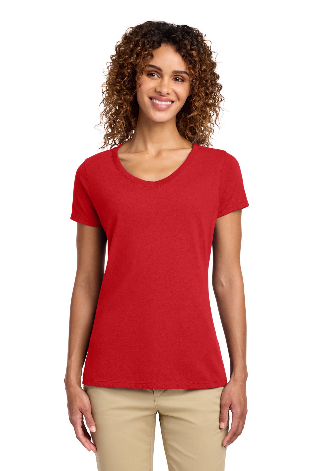 Port & Co Women's Fan Favorite V-Neck Tee. LPC450V