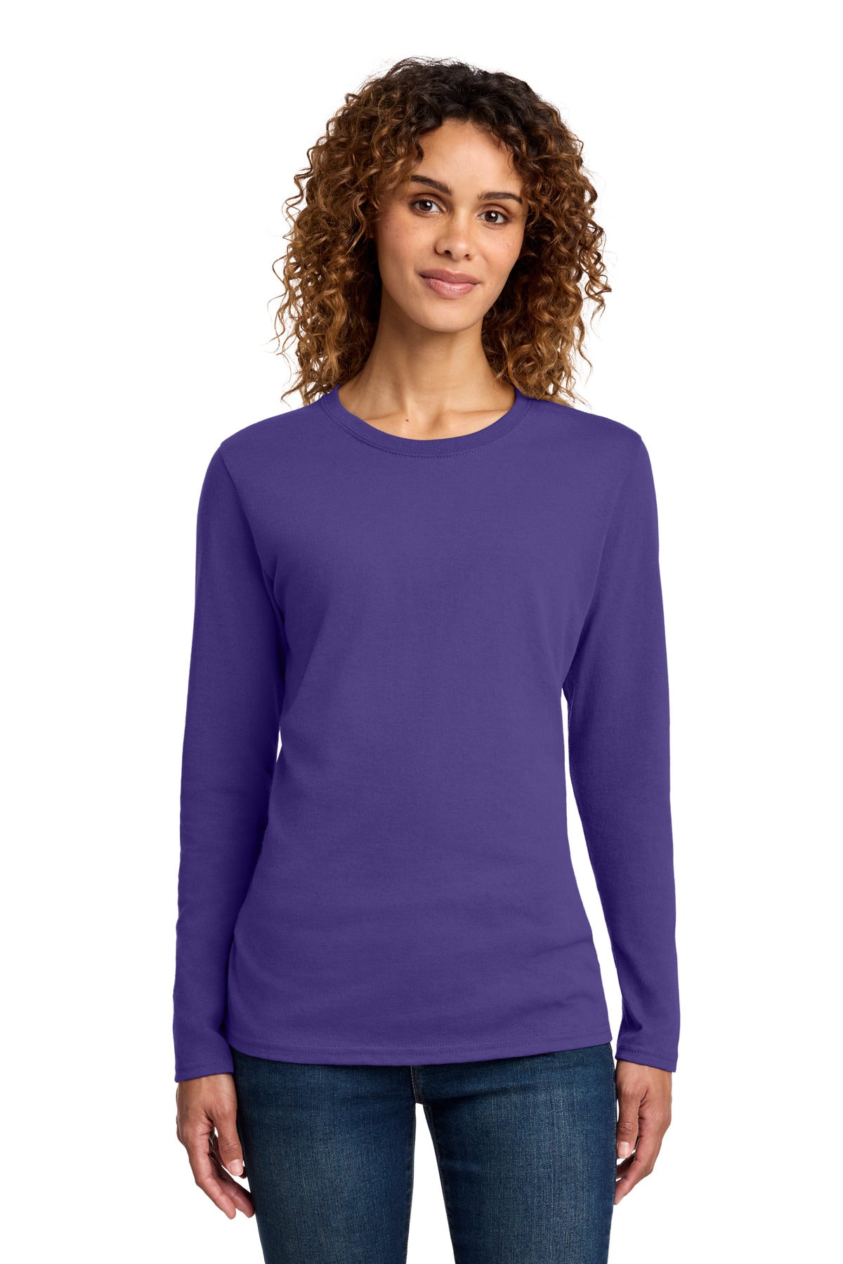 Port & Co Women's Long Sleeve Core Cotton Tee. LPC54LS